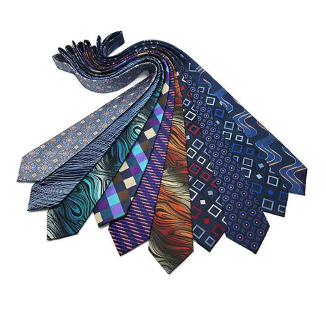 Collection of Classic Plaid Stripes Floral Jacquard 8CM Men's Necktie