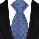 Blue Classic Polyester Stripe Plaid 8cm Tie Black Blue Printed