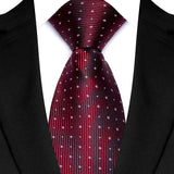 Red Classic Polyester Stripe Plaid 8cm Tie Black Blue Printed