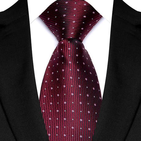 Red Classic Polyester Stripe Plaid 8cm Tie Black Blue Printed