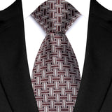 Brown Classic Polyester Stripe Plaid 8cm Tie Black Blue Printed