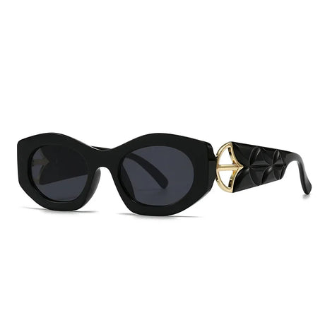 Black Classic Punk Popular Big Frame Cat Eye Sunglasses