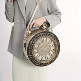 Model using Classic Retro Clock Creative Shoulder Bag