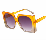 Gold Gray Classic Retro Square Women/Men Sunglasses