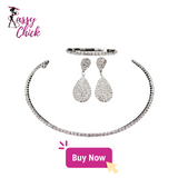 Classic Rhinestone Crystal Choker Necklace Set