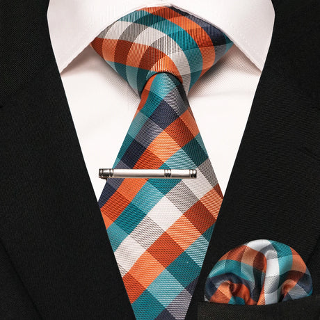 Classic Silk Plaid Stripe Paisley Men's Tie 8cm