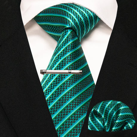 Classic Silk Plaid Stripe Paisley Men's Tie 8cm