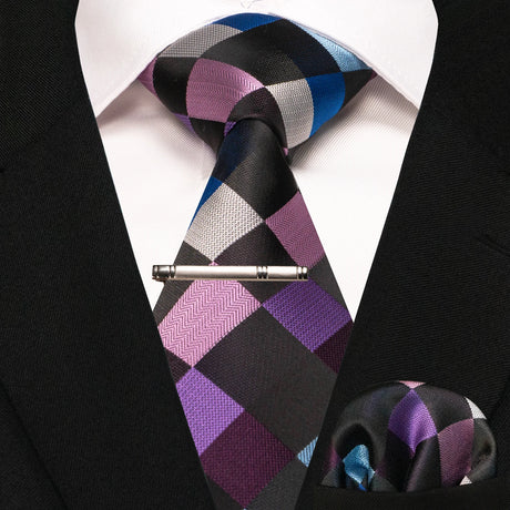 Classic Silk Plaid Stripe Paisley Men's Tie 8cm