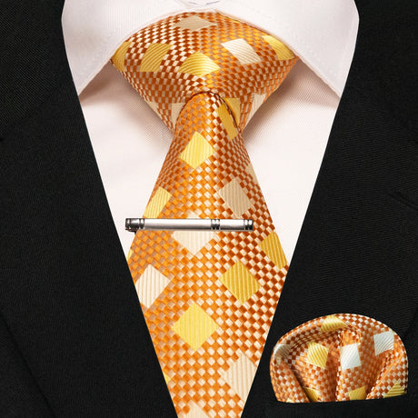 Classic Silk Plaid Stripe Paisley Men's Tie 8cm