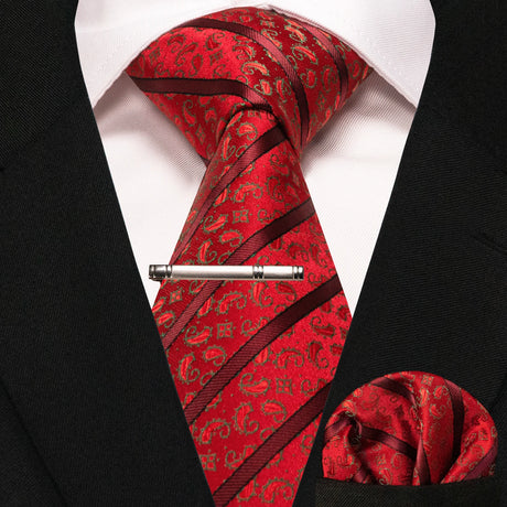 Classic Silk Plaid Stripe Paisley Men's Tie 8cm