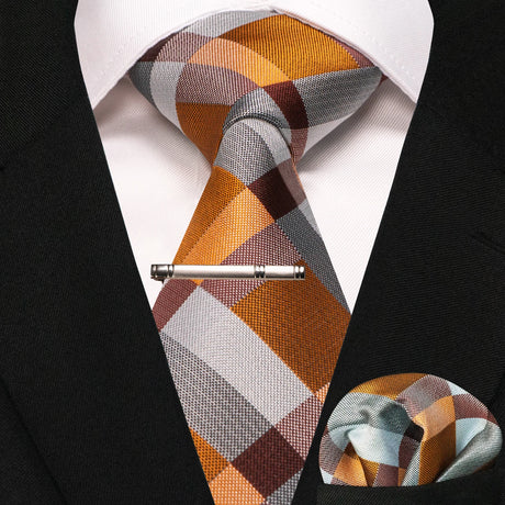 Classic Silk Plaid Stripe Paisley Men's Tie 8cm