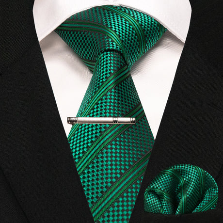 Classic Silk Plaid Stripe Paisley Men's Tie 8cm