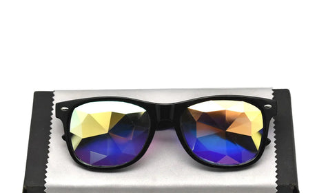 Classic Square Light Diffraction Futuristic Rave Sunglasses
