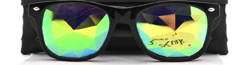 Classic Square Light Diffraction Futuristic Rave Sunglasses