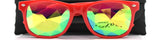 Red Classic Square Light Diffraction Futuristic Rave Sunglasses