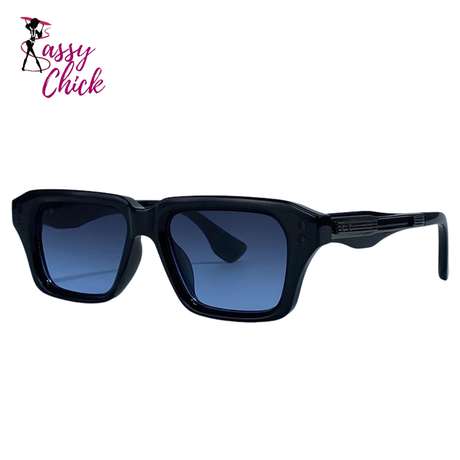 Classic Square Polarized Steampunk UV400 Sunglasses Sassy Chick Logo