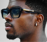 Model Using Classic Square Polarized Steampunk UV400 Sunglasses