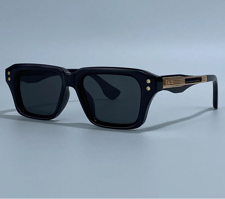 Black Classic Square Polarized Steampunk UV400 Sunglasses