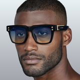 Model Using Classic Steampunk Polarized Square Outdoor Driving Sunglasses