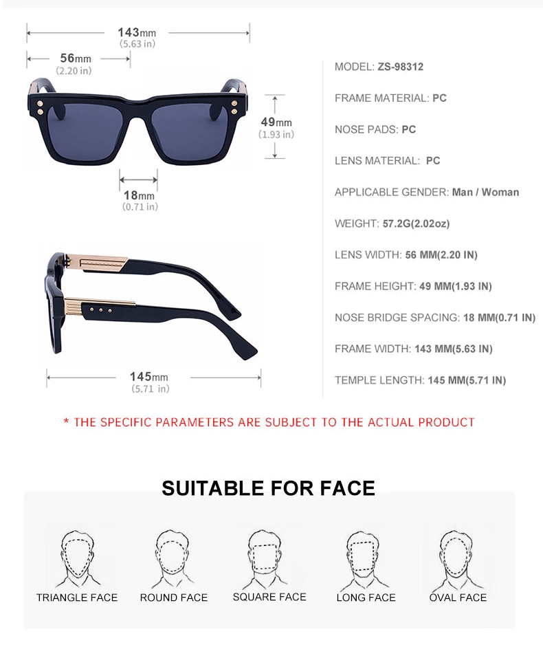 Details of Classic Steampunk Polarized Square Outdoor Driving Sunglasses