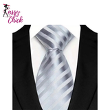 Classic Stripes Plaid 8CM Business Jacquard Woven Necktie Sassy Chick Logo
