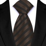 Brown Classic Stripes Plaid 8CM Business Jacquard Woven Necktie