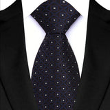 Blue Classic Stripes Plaid 8CM Business Jacquard Woven Necktie