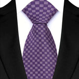 Purple Classic Stripes Plaid 8CM Business Jacquard Woven Necktie