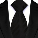Black Classic Stripes Plaid 8CM Business Jacquard Woven Necktie