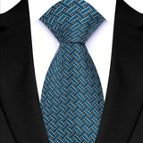 Green Classic Stripes Plaid 8CM Business Jacquard Woven Necktie