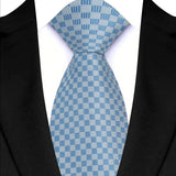 Blue Classic Stripes Plaid 8CM Business Jacquard Woven Necktie