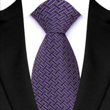Purple Classic Stripes Plaid 8CM Business Jacquard Woven Necktie