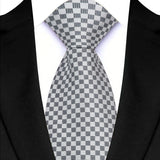 Gray Classic Stripes Plaid 8CM Business Jacquard Woven Necktie