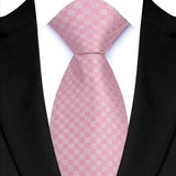 Pink Classic Stripes Plaid 8CM Business Jacquard Woven Necktie