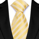 Yellow Classic Stripes Plaid 8CM Business Jacquard Woven Necktie