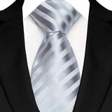 Gray Classic Stripes Plaid 8CM Business Jacquard Woven Necktie