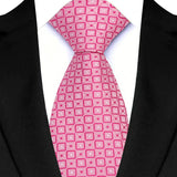 Pink Classic Stripes Plaid 8CM Business Jacquard Woven Necktie