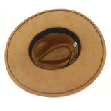 inside view of brown fedora hat
