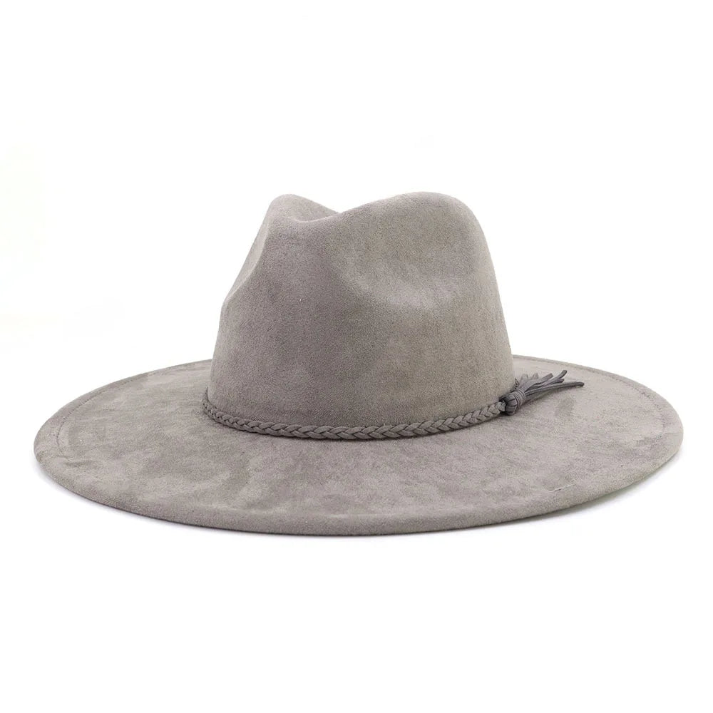 Grey fedora hat