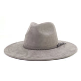Grey fedora hat