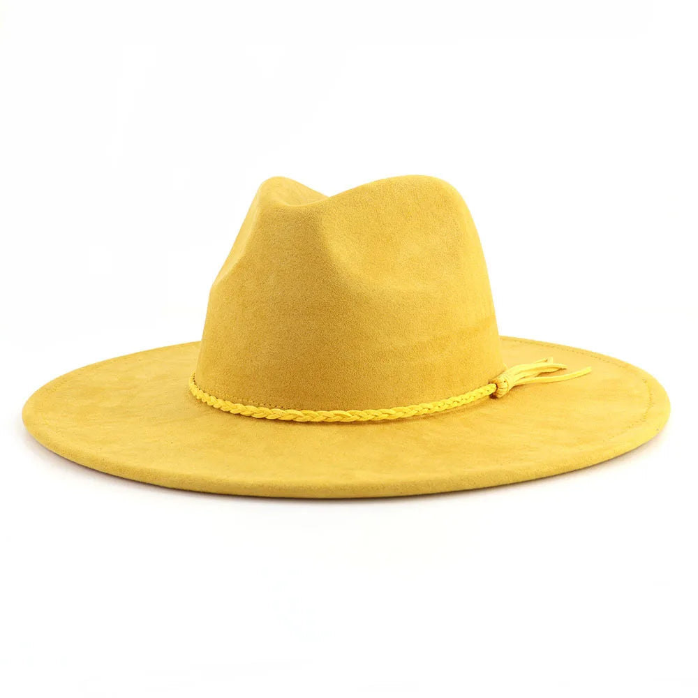yellow fedora hat