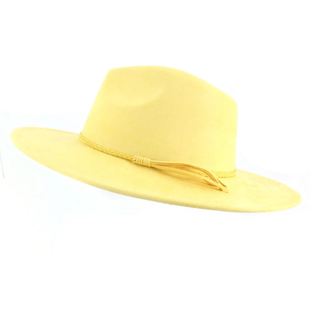 yellow fedora hat