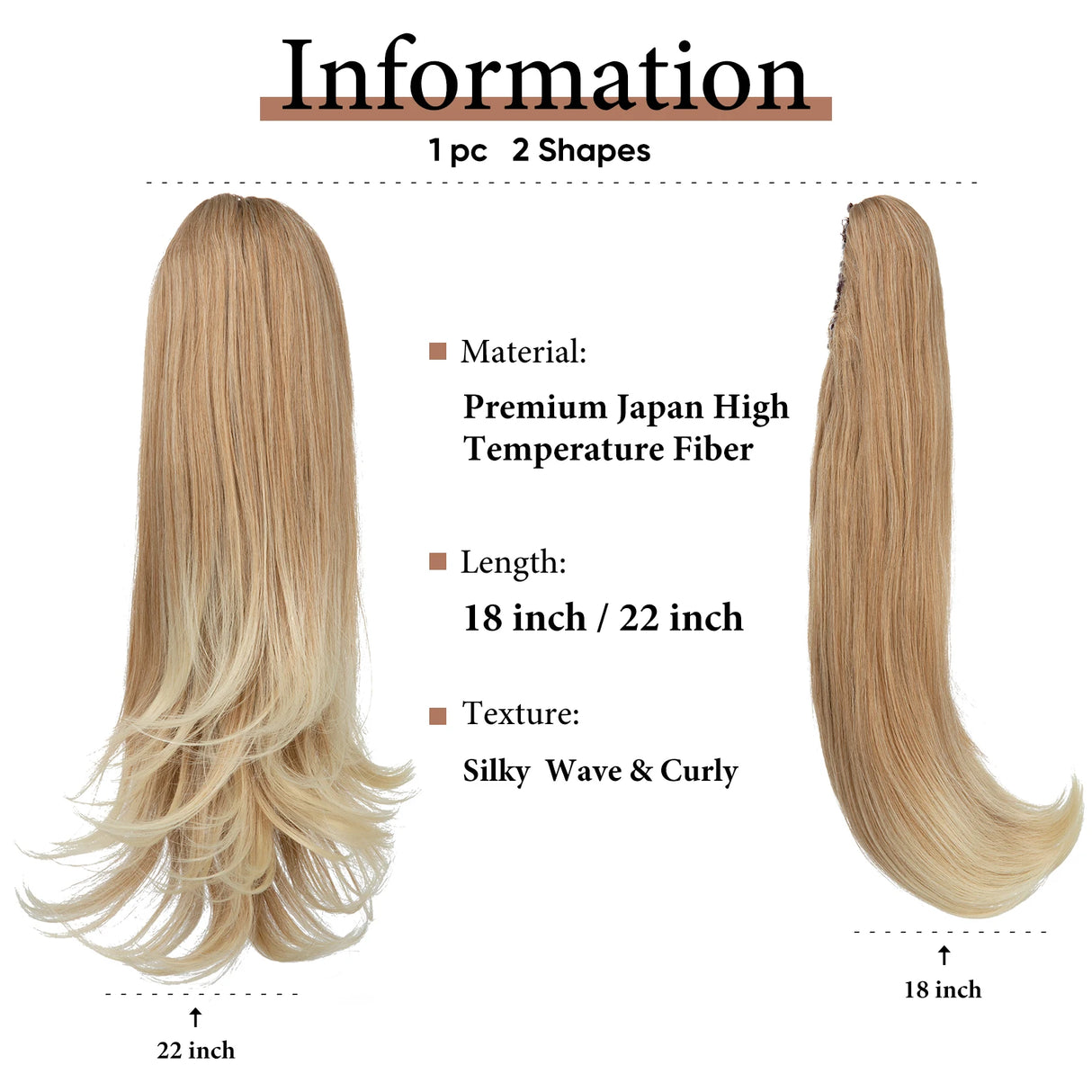 Claw Clip In Ponytail  Silky Straight information