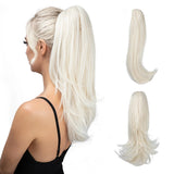 Claw Clip In Ponytail  Silky Straight white