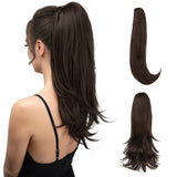 Claw Clip In Ponytail  Silky Straight dark brown 