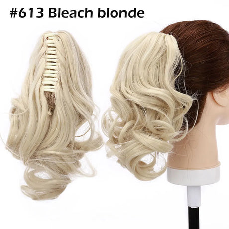 bleach blonde curly ponytail hairpiece 