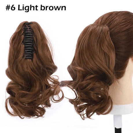 light brown curly ponytail hairpiece 