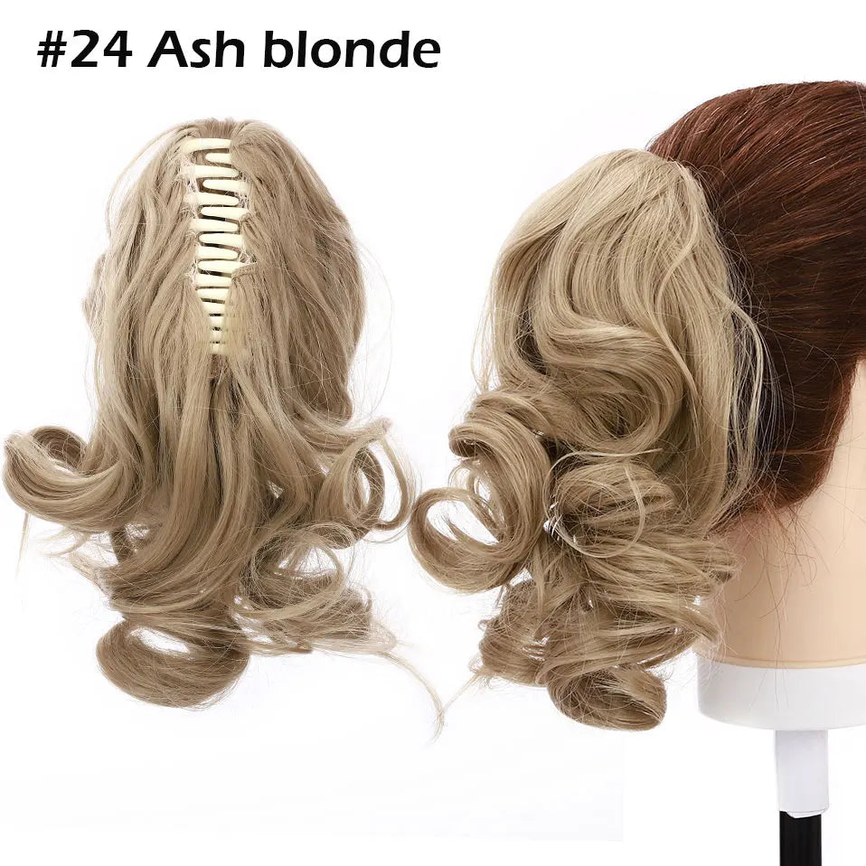 ash blonde curly ponytail hairpiece 
