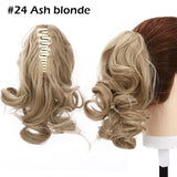 ash blonde curly ponytail hairpiece 