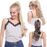 model using ponytail hairpiece